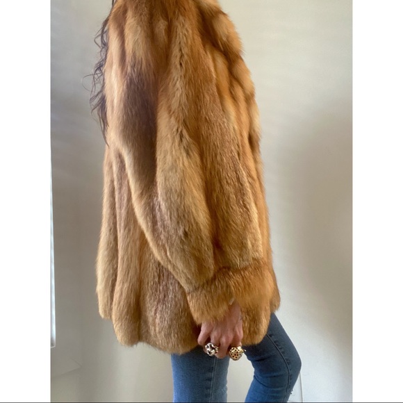 Vintage Red Fox Fur Stroller coat - Picture 6 of 11